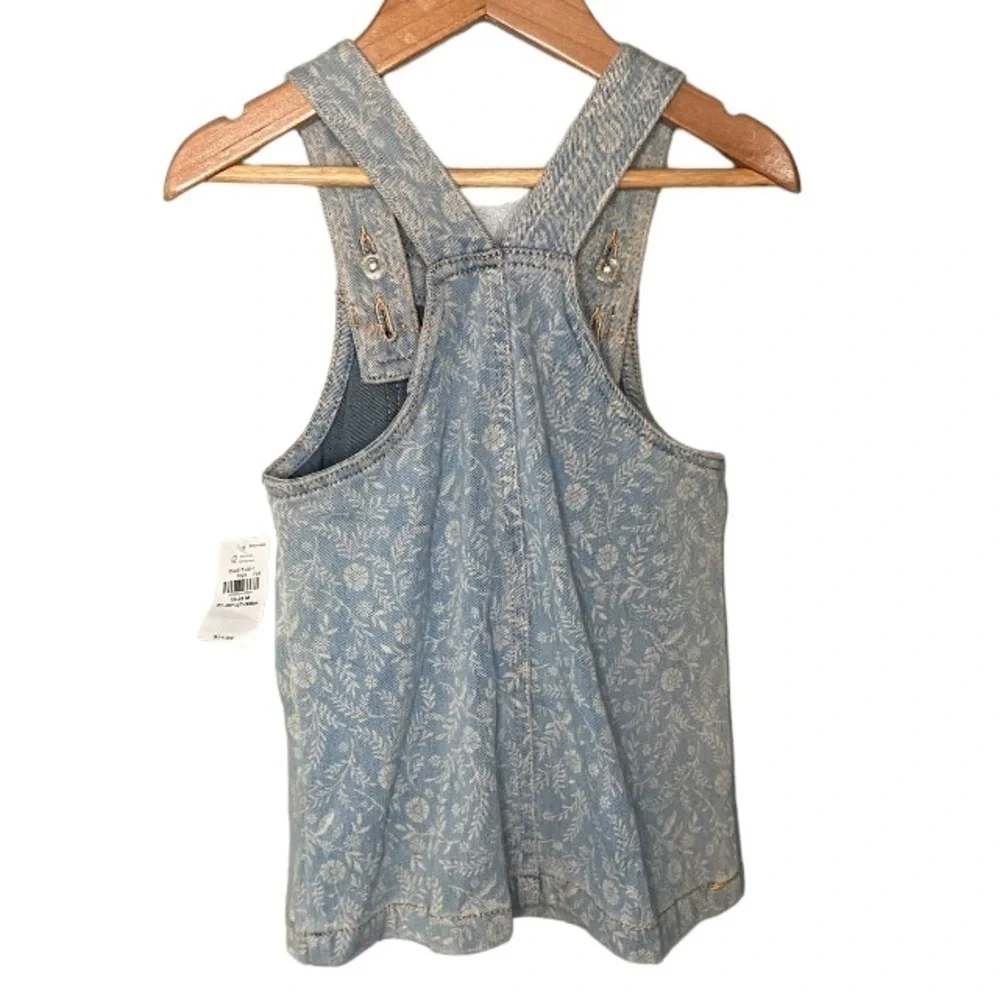 NWT Old Navy Prairie Floral Overall Denim Dress